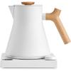 imageFellow Corvo EKG Electric Tea KettleElectric Pour Over Coffee and Tea PotQuick Heating Electric KettlesTemperature Control ampamp BuiltIn Brew TimerMatte White with Maple Handle09 LiterMatte White with Maple Handle