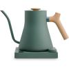 imageFellow Stagg EKG Pro Electric Gooseneck Kettle  PourOver Coffee and Tea Quick Heating Precise Temperature Control Scheduling Builtin Brew Timer Smoke Green with Maple Wood Handle 09 LiterSmoke Green with Maple Wood Handle