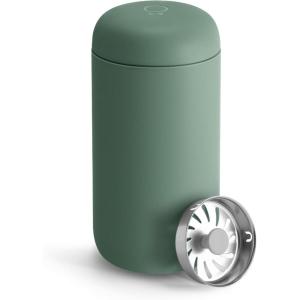 imageFellow 12 oz Carter Move Travel Mug  VacuumInsulated Stainless Steel Travel Coffee Mug  Coffee Tumbler with Ceramic Interior and Splash Guard  SiennaSmoke Green