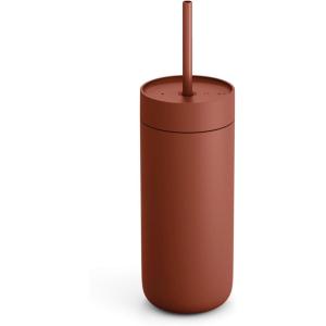 imageFellow 16 oz Carter Cold Travel Mug for Water Iced Tea Coffee Smoothies Iced Coffee ampamp more  Stainless Steel VacuumInsulated Iced Coffee tumbler with Spill Resistant lid and straw  Sand DuneSienna