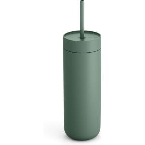 imageFellow 20 oz Carter Cold Water Bottle for Water Iced Tea Coffee Smoothies Iced Coffee ampamp more  Stainless Steel VacuumInsulated Iced Coffee tumbler with Spill Resistant lid and straw  Sand DuneSmoke Green