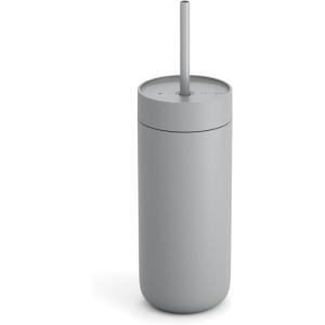 imageFellow 20 oz Carter Cold Water Bottle for Water Iced Tea Coffee Smoothies Iced Coffee ampamp more  Stainless Steel VacuumInsulated Iced Coffee tumbler with Spill Resistant lid and straw  Sand Dunemattegrey