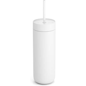 imageFellow 20 oz Carter Cold Water Bottle for Water Iced Tea Coffee Smoothies Iced Coffee ampamp more  Stainless Steel VacuumInsulated Iced Coffee tumbler with Spill Resistant lid and straw  Sand DuneMatte White