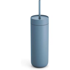 imageFellow 20 oz Carter Cold Water Bottle for Water Iced Tea Coffee Smoothies Iced Coffee ampamp more  Stainless Steel VacuumInsulated Iced Coffee tumbler with Spill Resistant lid and straw  Sand DuneHazy Blue