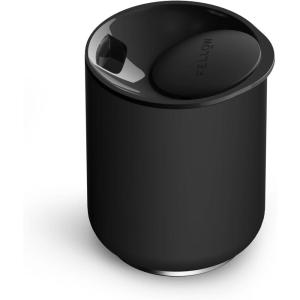imageFellow Rocky Lowball Tumbler Set of 2  Insulated Stainless Steel Cocktail Tumblers with Ceramic Interior and Swivel Pebble Lid  10 oz Stone BlueMatte Black
