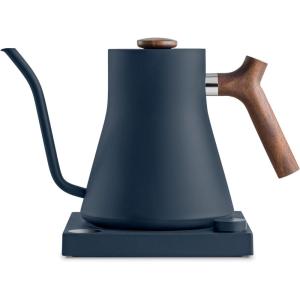 imageFellow Stagg EKG Pro Electric Gooseneck Kettle  PourOver Coffee and Tea Quick Heating Precise Temperature Control Scheduling Builtin Brew Timer Smoke Green with Maple Wood Handle 09 LiterStone Blue with Walnut Handle