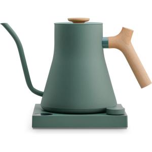 imageFellow Stagg EKG Pro Electric Gooseneck Kettle  PourOver Coffee and Tea Quick Heating Precise Temperature Control Scheduling Builtin Brew Timer Smoke Green with Maple Wood Handle 09 LiterSmoke Green with Maple Wood Handle