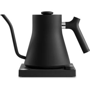 imageFellow Stagg EKG Pro Electric Gooseneck Kettle  PourOver Coffee and Tea Quick Heating Precise Temperature Control Scheduling Builtin Brew Timer Smoke Green with Maple Wood Handle 09 LiterMatte Black