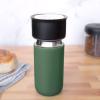 imageFellow 12 oz Carter Move Travel Mug  VacuumInsulated Stainless Steel Travel Coffee Mug  Coffee Tumbler with Ceramic Interior and Splash Guard  Mint ChipCargo Green