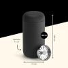 imageFellow 12 oz Carter Move Travel Mug  VacuumInsulated Stainless Steel Travel Coffee Mug  Coffee Tumbler with Ceramic Interior and Splash Guard  Mint ChipMatte Black
