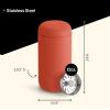 imageFellow 12 oz Carter Move Travel Mug  VacuumInsulated Stainless Steel Travel Coffee Mug  Coffee Tumbler with Ceramic Interior and Splash Guard  Mint ChipCorduroy Red