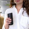 imageFellow 16 oz Carter Slide Travel Coffee Mug with SlideLock lid  Leak Proof ToGo Coffee Tumbler with Ceramic Interior and VacuumInsulated Stainless Steel  Coffee Cups  Matte WhiteDesert Rose