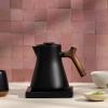 imageFellow Corvo EKG Electric Tea Kettle  Electric Pour Over Coffee and Tea Pot  Quick Heating Electric Kettles for Boiling Water  Temperature Control and BuiltIn Brew TimerMatte Black09 LiterMatte Black with Walnut Handle