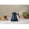 imageFellow Corvo EKG Electric Tea Kettle  Electric Pour Over Coffee and Tea Pot  Quick Heating Electric Kettles for Boiling Water  Temperature Control and BuiltIn Brew TimerMatte Black09 LiterStone Blue with Walnut Handle  Lid Pull