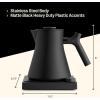 imageFellow Corvo EKG Electric Tea Kettle  Electric Pour Over Coffee and Tea Pot  Quick Heating Electric Kettles for Boiling Water  Temperature Control and BuiltIn Brew TimerMatte Black09 LiterMatte Black
