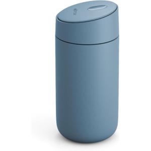 imageFellow 12 oz Carter Slide Travel Coffee Mug with SlideLock lid  Leak Proof ToGo Coffee Tumbler with Ceramic Interior and VacuumInsulated Stainless Steel  Coffee Cups  Matte BlackHazy Blue